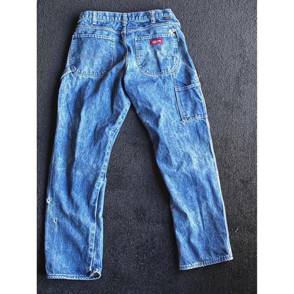 Dickies FR Flame Resistant Carpenter Jeans Blue Distressed Work Pants 34x34